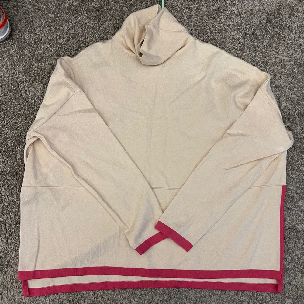 THML - cream with pink accents tunic with turtleneck